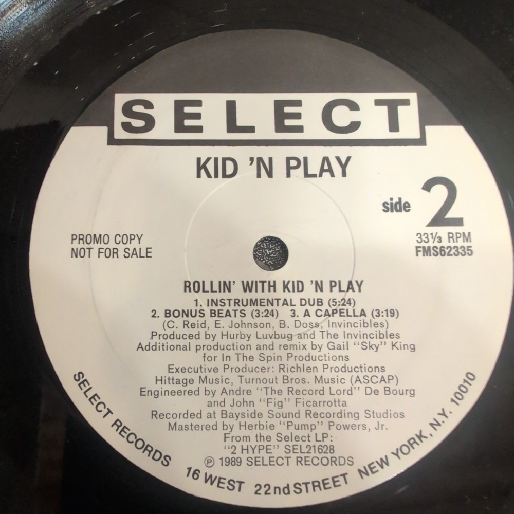 Kid N Play Rollin With Kid N Play 12 Inch Vinyl Single 1989 Promo FMS62335 VG - Picture 6 of 6